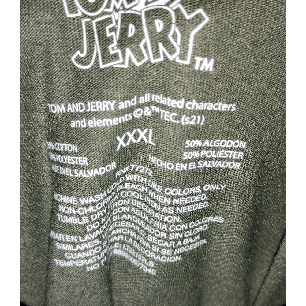Tom &‎ Jerry Boys 3XL T-shirt Grey Long Sleeve Cartoon Retro 50% Cotton Unisex - Picture 4 of 4